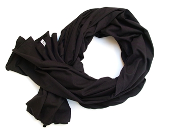 Bawełniany szal chusta, szalik damski - czarny kolor